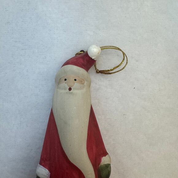 Vintage Hand Paint Santa Christmas Tree Ornament-Handmade Decor-Unique-good - Picture 2 of 9